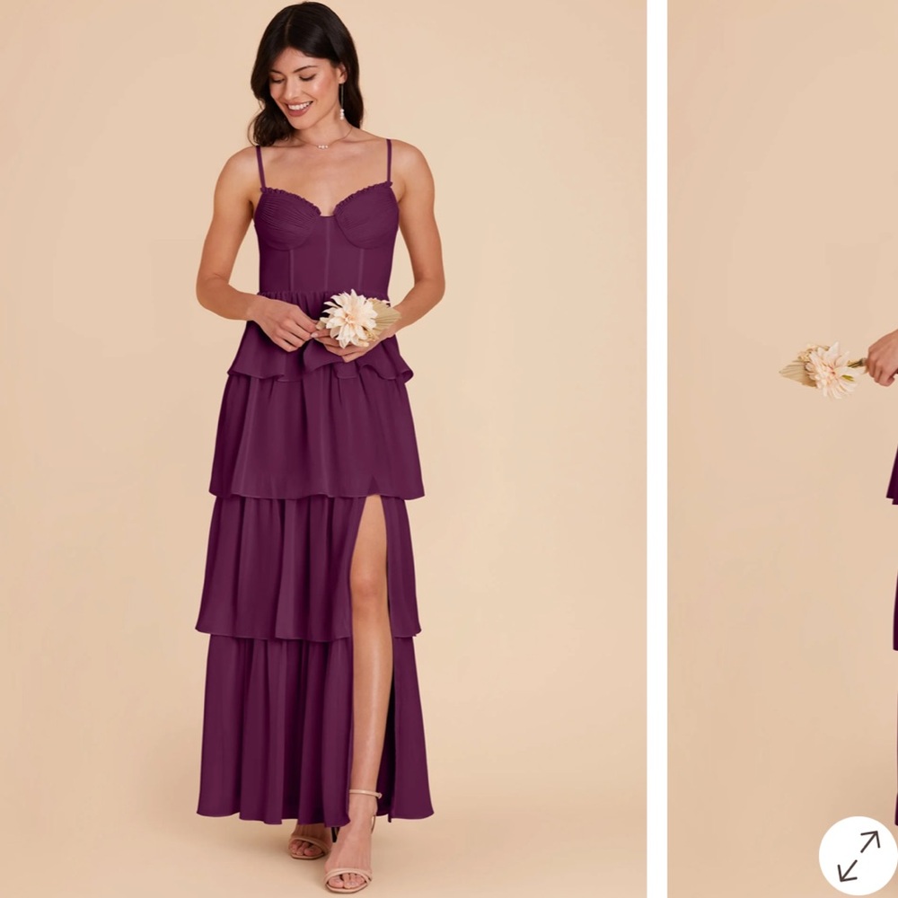 Birdy Grey Chiffon Fig Lola Tiered Dress